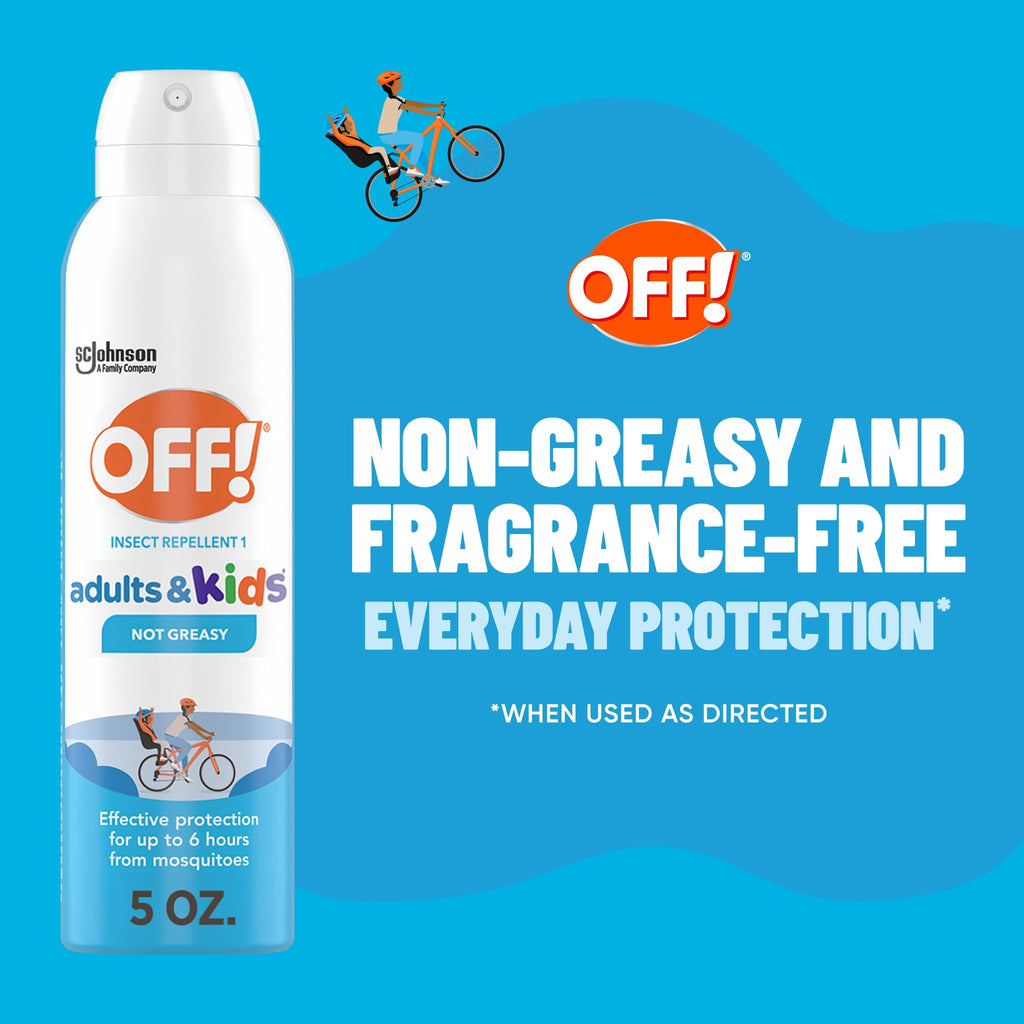 Off! Insect Repellent Aerosol for Adults & Kids, Fragrance-Free Picaridin Bug Spray for Everyday DEET-Free Protection from Mosquitoes and Ticks, 5 oz, (Pack of 2)