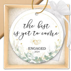 ZAGKOO Engagement Gifts for Couples - Gifts for Newly Engaged Couples - Engagement Gift for Her, Women, Friend, Fiancee - Happy Engagement, Just Engaged, Bride to Be - 2024 Christmas Ceramic Ornament