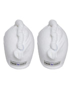Turbie Twist Microfiber Hair Towel Wrap - for Women, Men & Kids - Travel & Bathroom Essential - Quick Dry Hair Turban for Curly, Long & Thick Hair - 2 Pack (White, White)