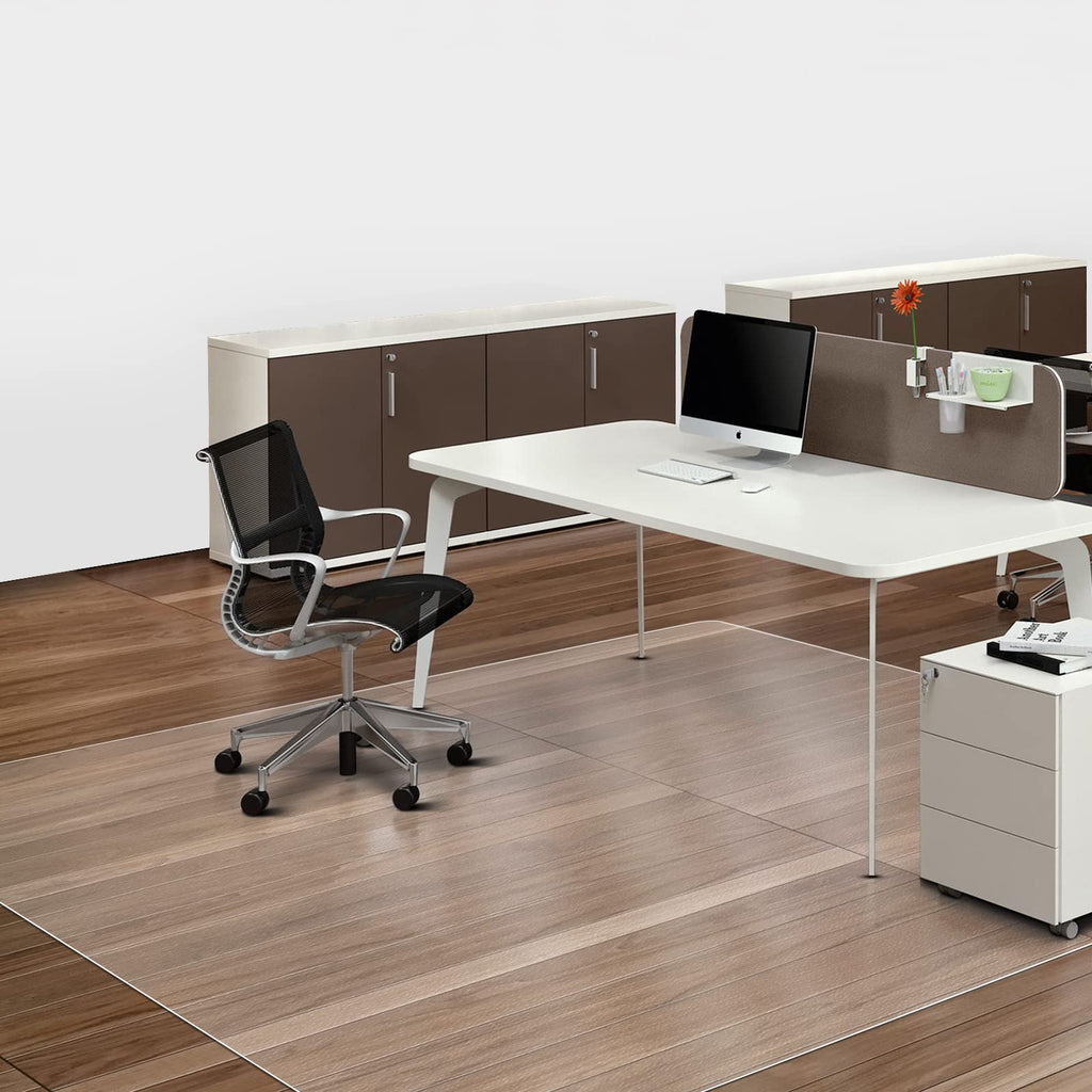 SALLOUS Chair Mat for Hard Floor, 75" x 60" Vinyl Office Chair Mat for Hard Surface, Multi-Purpose Floor Protector Desk Mat for Home Office (Clear)