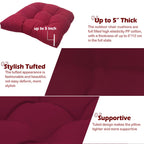 MTMR Outdoor Chair Cushions Set of 2, Water-Repellent 19”X19” Patio Chair Cushions with High Elasticity PP Cotton, No Fading Tufted Patio Furniture Cushions, Thick Seat Cushions for Outdoor Furniture