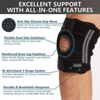 ComfiLife Knee Brace for Knee Pain Relief – Neoprene Knee Brace for Working Out, Running, Injury Recovery – Side Stabilizers – 3 Point Adjustable Compression – Open Patella Support,Non-Slip (X-Large)