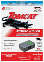 Tomcat Mouse Killer Child Resistant, Disposable Station, 2-Pack (8 Preloaded Stations)