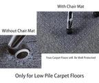 HOMEK Office Chair Mat for Carpet, 46" x 60" Studded Desk Chair Mat for Low Pile Carpeted Floors, Transparent Carpet Protector Mat for Office Chairs