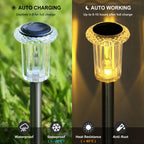 Gorrzai Solar Lights Outdoor 10 Pack Solar Pathway Lights Outdoor LED Waterproof Stainless Steel Driveway Lighting for Outdise, Yard, Walkway, Sidewalk, Garden, Lawn (Warm White)