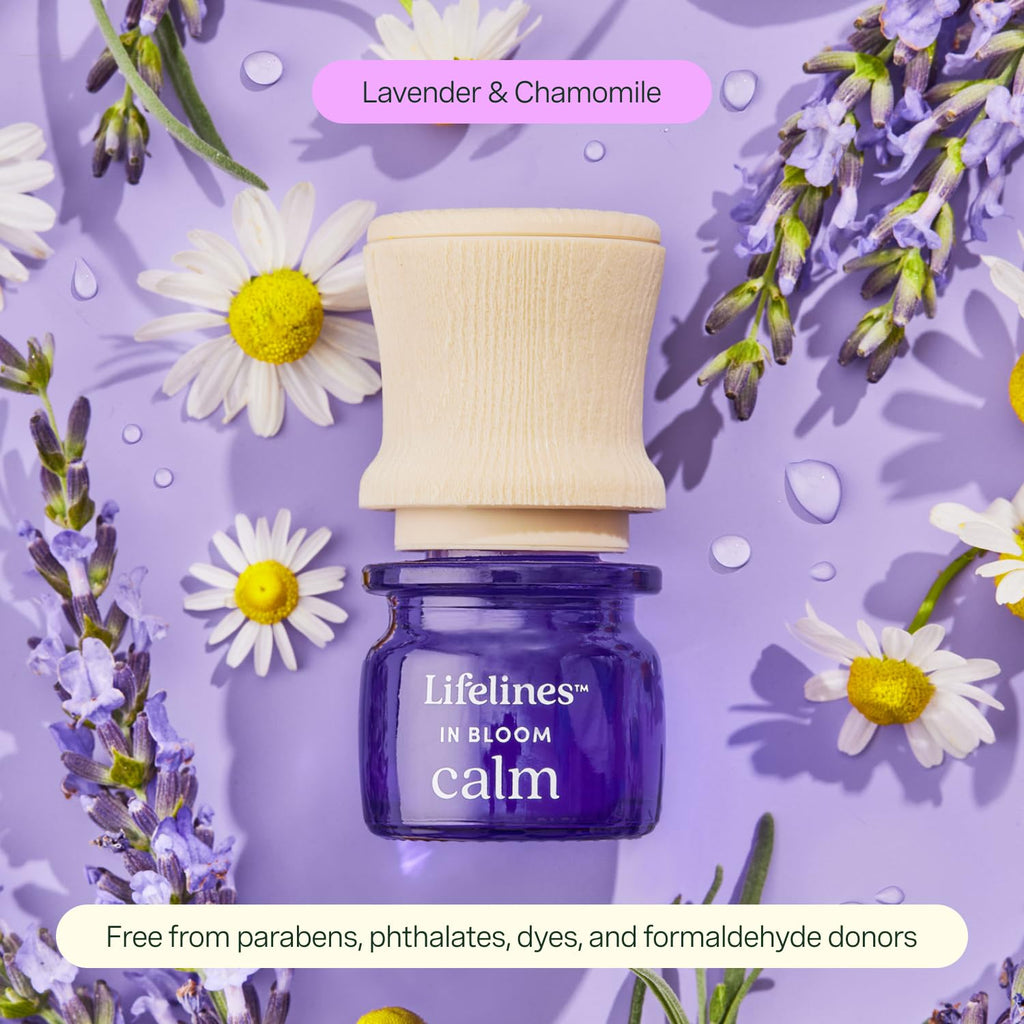 Floating Bath Essential Oil Diffuser, Lily Pad Diffusers 2-Pack, Flameless Candle & Water-Illuminating Lights, Lifelines in Bloom: Calm Essential Oil Blend 3 ML & Batteries Included