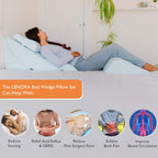 Adjustable Orthopedic Bed Wedge Pillow Set, Reading Pillow & Back Support for Sleeping, Memory Foam Wedge for Lower Back, Knee and Leg Pain, Acid Reflux, Snoring, Post Surgery Recovery
