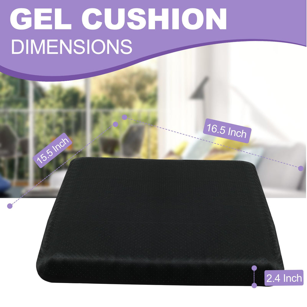 LYUANEC Gel Seat Cushion for Long Sitting, (2.4 Inch Extra Thick Cushion) Soft＆Breathable Gel Cushions for Pressure Relief, Wheelchair Seat Cushion, Honeycomb Seat Cushions, Office Chair Cushion