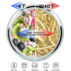 WhiteRhino Glass Mixing Bowl with Lids Set of 4,(1,1.5,2.5,3.7) Large Salad Bowl,Space-Saving Stacking Bowl for Kitchen Food Storage,Glass bowl for Cooking,Baking
