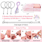 ELLENER Kids Bracelet Making Kit for Girls, Gifts for Girls Ages 3 4 5 6 7 8 9 10 11 12 Year Old,Girl Gifts Ideas,Girl Toys, 68 Pcs Crafts for Girls 8-12