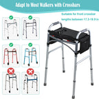 HOOMTREE Walker Tray for Folding Walker, Mobility Table Trays for Walkers for Seniors with Cup Holder,Walker Trays for Rolling Folding Walker,Walker Accessories for Elderly (Black with Pockets)