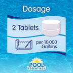 Pool Essentials® 3" Swimming Pool Chlorinating Tablets, Kills Bacteria & Controls Algae, 10LB