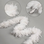Larryhot White Fluffy Boas Feathers - 80g 2Yards Boas for Party,Christmas Tree,Concert,Wedding and Home Decoration (80g - White)