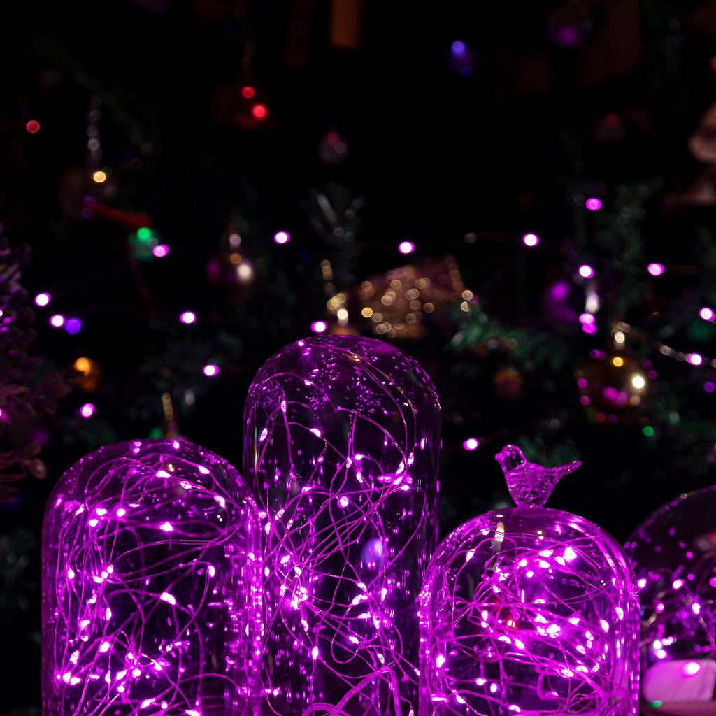 Fairy Lights 66 ft 200 LED USB Twinkle String Lights Plug in Silver Wire Lights with Remote and Timer 8 Modes Outdoor Waterproof Starry Lights DIY Party Wedding Christmas Decoration（Pink）