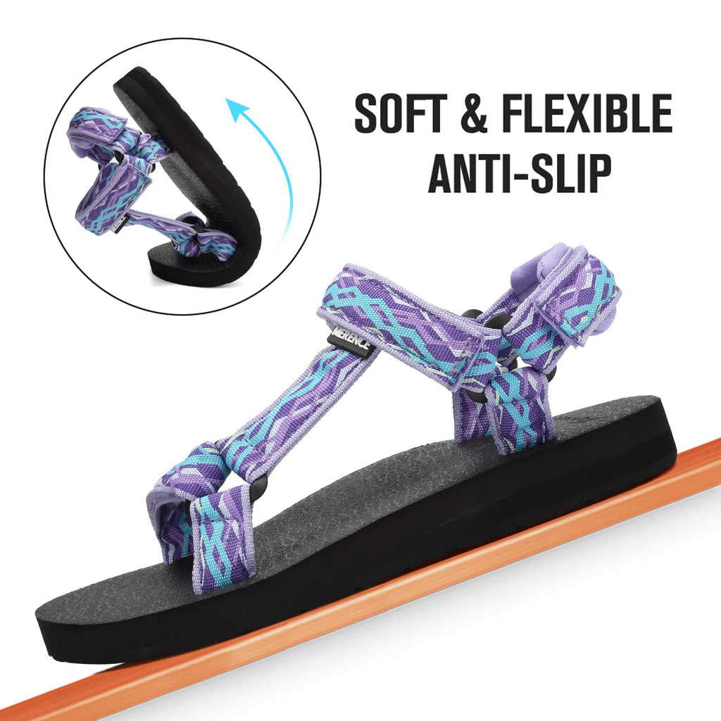 Women's Sport Sandals Hiking Sandals with Arch Support Yoga Mat Insole Outdoor Light Weight Water Shoes-U121SLX025-light purple-39