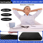 Plus Size Gel Seat Cushion for Long Sitting, Extra Large and Thick Pressure Relief Seat Cushion for Back, Hip, Sciatica, Tailbone Pain, Use for The Office, Car, Wheelchair, Stadium.(Black)
