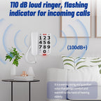 Large Button Phones for Seniors, Land Line Phones for Elderly - Big Button Home Telephone for the Visually Impaired, 110dB+ Amplified Ringer & 90dB+ Handset Volume for the Hearing Impaired House Phone