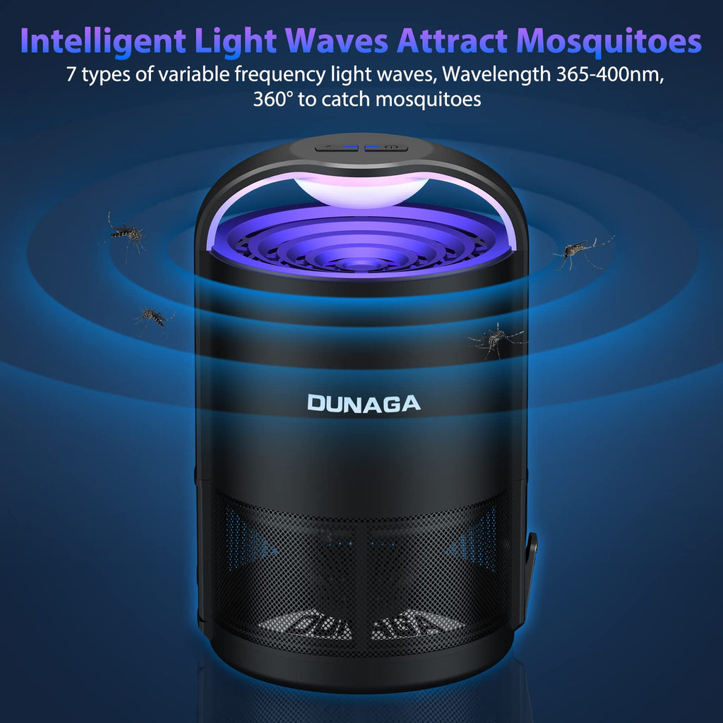 DUNAGA Fly Traps Indoor, Fruit Fly Traps, Gnat Traps, Bug Zapper Indoor, Insect Traps Indoor with 10 Sticky Glue Boards, Black