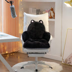 QYA Cute Chair Cushion, Soft Seat Cushions for Office Desk, Kawaii Chair Pillow for Gaming, Comfy Floor Seating for Adults, Bedroom Playroom Dining Living Room Decor, 17"x16.5", Black Cat