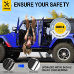 moveland Roll Bar Grab Handles with US Flag, 2 x Grip Handles for 1955-2023 Jeep Wrangler JL, JK, TJ, YJ & Jeep Gladiator Accessories - Upgrade Metal Buckle, Strong & Durable