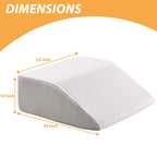 Bedluxe Leg Elevation Pillows, Leg Pillows for Sleeping, Cooling Gel Memory Foam Top, Wedge Pillow for Legs, Leg Wedges for Circulation, Swelling, After Surgery - Removable Cover (10 Inch, White/Grey)