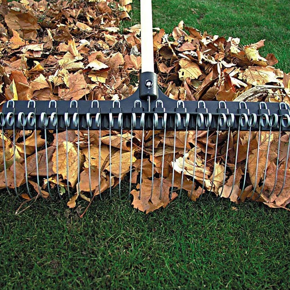 THE GROUNDSKEEPER II Rake 55-inch Lightweight Fiberglass Handle, 21-inch Head, Durable Steel Tines for Gardening, De-Thatching or Professional Landscaping