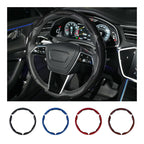 Hiseanllo Carbon Fiber Steering Wheel Cover 3PCS Set – Anti-Slip, Scratch-Resistant, Universal Fit for 14–16 Inch Wheels – Interior Car Accessories for Cars, SUVs, Trucks (Black)