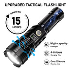 Flashlights High Lumens Rechargeable, 100,000LM LED Super Bright Flash Light, Zoomable Linternas with LCD Digital Display, 5 Mode, Waterproof, Powerful Tactical Flashlight for Emergencies Camping Gift