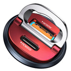 【Upgraded】 125W USB C Car Charger Super Fast Charging for iPhone 16, [PD65W & QC60W][All Metal] MRGLAS Cigarette Lighter Car Charger,Dual Port for iPhone 16 15 Pro iPad Samsung S25 S24 MacBook-Red