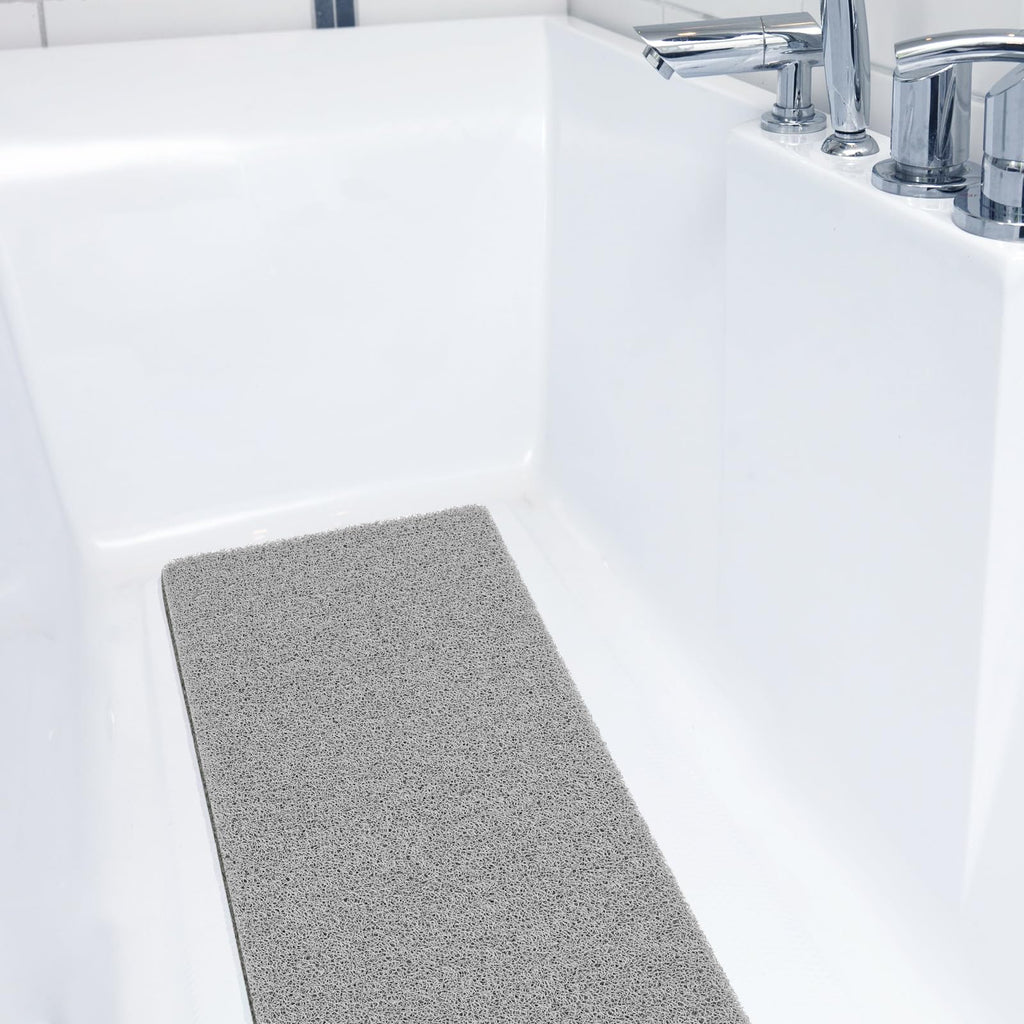 Joyhalo Shower Mats for Showers Anti Slip for Elderly, 47'' x 16'' Non Slip Bath Mat for Inside Shower, Bath Tub Mats for Bathroom Non Slip for Shower, PVC Loofah Bathroom Mats, Grey