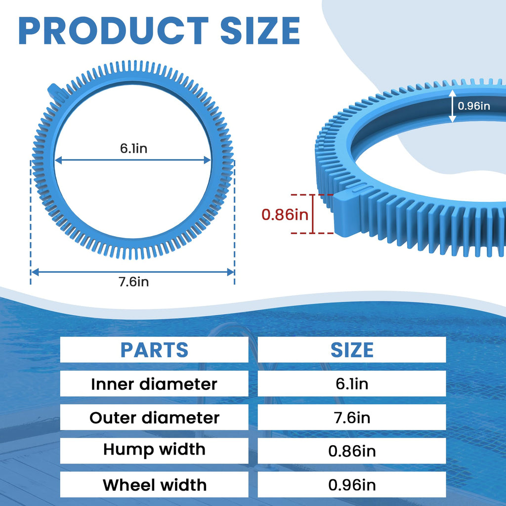 AMI PARTS 896584000-143 Pool Cleaner Front Tire with Humps for Concrete Pools Fits for Poolvergnuegen Cleaners 4 Pack