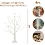PEIDUO Christmas Tree for Home Decor, 2FT Tabletop Tree with LED Lights, Warm White Tree Lamp, Fairy Light Spirit Tree for Room Inside Fireplace Christmas Decorations, Battery Powered, Timer (4PK)