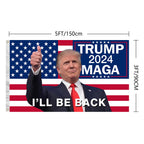Trump 2024 Flag, Trump Flag 3x5 FT Polyester Banner with Brass Grommets for Indoor Outdoor Decorations (black6)