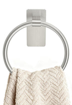 STWWO Brushed Nickel Towel Ring, Hand Towel Holder for Bathroom, Self Adhesive Hand Towel Rings for Bath, Kitchen, RV, No Drill Hole