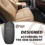 Muslogy Center Console Armrest Cover Fit for Toyota 4Runner 2010-2024 Accessories, Comfort Armrest Pad Console Lid Cushion Vegan Leather Regular Thick