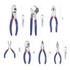 7-piece WORKPRO Pliers Set with Groove Joint, Long Nose, Slip Joint, Linesman, and Diagonal Pliers for DIY & Home Use