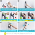 TAILI Shower Grab Bar, 12 Inch Shower Handle for Bathtubs and Showers for Elderly, Suction Grab Bars for Seniors Bathroom Safety Handle for Elderly, No Drilling Removable, Silver