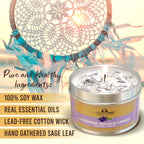 JUNIPERMIST Lavender Sage Smudge Candle (6 Oz) - for Meditation & Cleansing Negative Energy - Made in USA with Soy Wax, Essential Oils, Sage - Smokeless Alternative to Sage Smudge Sticks