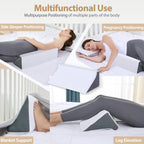 Touchutopia Wedge Pillow for Sleeping, Side Sleeper Body Back Positioners for Back Pain, Preventing Bedsores, After Surgery, Pregnancy Support, Ankle Support, Bed Wedge Pillow for Side Sleepers, White