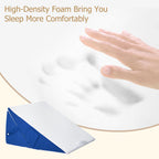 Pilyore Wedge Pillow for Sleeping, 7-in-1 Adjustable Bed Wedge Pillow for Back/Leg Support, 10" & 12" Triangle Pillow Wedge Elevated Pillows for Sleeping with Handle and Washable Cover, Blue & White