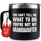KLUBI You Can't Tell Me What To Do You're Not My Granddaughter - Christmas Gifts for Grandpa 14oz Grandpa Tumbler Grandfather Gift Best Gifts For Elderly Dad Grandpa Birthday Gifts for Grandpa Bday