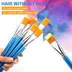 1 inch Flat Paint Brushes for Acrylic Painting, 32 Pieces Large Acrylic Paint Brushes Bulk for Acrylic, Watercolor, Oil, Crafts, Face Body Art