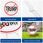 Probsin Anti Trump Yard Sign with Metal Stakes Double Sided 14" x 14" No Trump Here Signs Outdoor Decorations for Indoor Outdoor Lawn, Garden, Window, Party Supplies