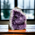 SAMSARI 3 to 4 Lb Amethyst Crystal Geode From Uruguay – 4.5" to 7.5" Height, Natural Large Amethyst Cluster Rock – Crystals And Healing Stones