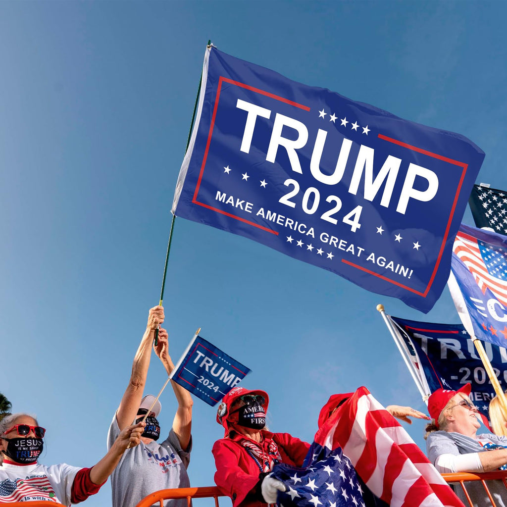Trump 2024 Flag, Trump MAGA Flag 3x5 FT Polyester Banner with Brass Grommets for Indoor Outdoor Decorations (black4)
