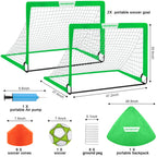 Kids Soccer Goals for Backyard Set - 2 of 4' x 3' Portable Soccer Goal Training Equipment, Soccer Net with Soccer Ball, Christmas Soccer Gifts for Kids and Youth Games, Sports, Outdoor Play