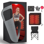 RRGFB Far Infrared Sauna Box with Red Light Therapy, Portable Dry Sauna for Relaxation, Detoxification, Carbon Crystal Heating,9 Levels, Full Size 5.9ft×2.9ft×2.6ft