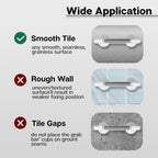 TenderTouches 12-Inch Shower Handle, Bathtub Safety Aids for Disabled and Elderly, Safety Grab Bar Suction Cup, Heavy Duty No Drilling Removable Shower Handrails for Seniors