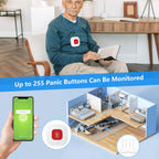 PILSAMAS WiFi Caregiver Call Button for Elderly at Home w App Notification, Elderly Monitoring, Caregiver Pager, Life Alert Systems for Seniors No Monthly Fee, Alert Button for Seniors at Home