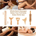 HeiWecan 5 in 1 Wood Therapy Massage Tools, Lymphatic Drainage Massager, Professional Maderoterapia Kit,Body Shaping, Anti-Cellulite,Massager Body Sculpting Tools for Muscle Pain Relief